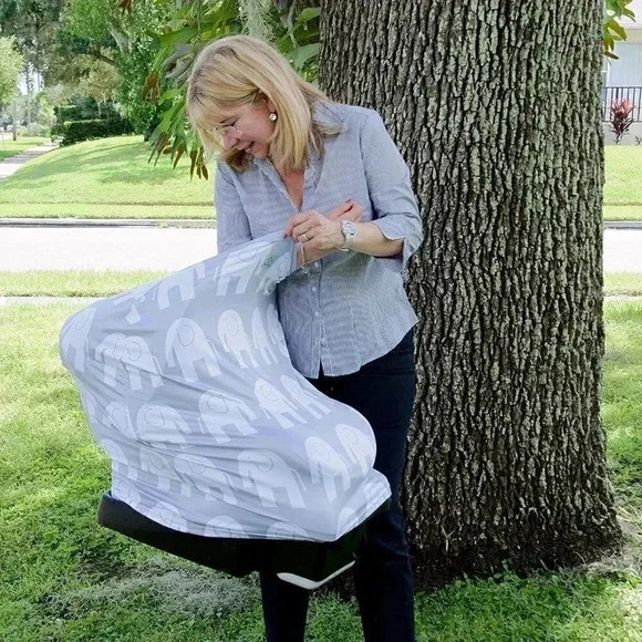 MoM-me Nursing Cover, Multi use for Baby Car Seat Cover, Breastfeeding, Canopy, - Picture 4 of 5